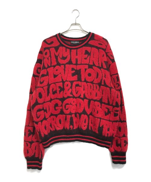 DOLCE & GABBANA（ドルチェ＆ガッバーナ）DOLCE & GABBANA (ドルチェ＆ガッバーナ) ニット レッド サイズ:Ｌの古着・服飾アイテム