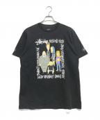 stussyステューシー）の古着「プリントTシャツ」｜ブラック