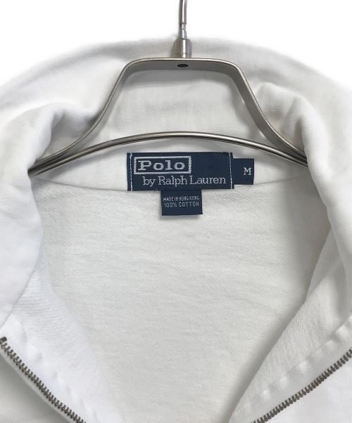POLO RALPH LAUREN（ポロ・ラルフローレン）POLO RALPH LAUREN (ポロ・ラルフローレン) 襟付きハーフジップスウェット ホワイト サイズ:Mの古着・服飾アイテム