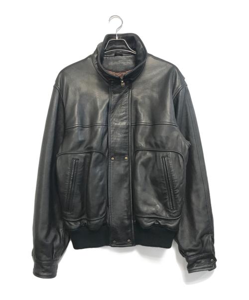 Salvatore Ferragamo（サルヴァトーレ フェラガモ）Salvatore Ferragamo (サルヴァトーレ フェラガモ) レザージャケット ブラック サイズ:48の古着・服飾アイテム