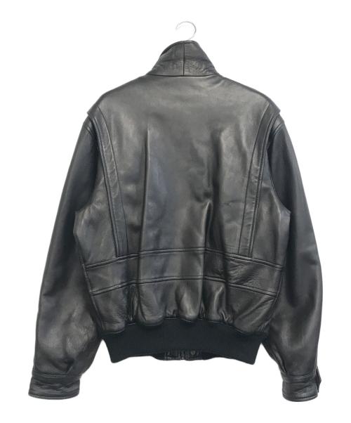 Salvatore Ferragamo（サルヴァトーレ フェラガモ）Salvatore Ferragamo (サルヴァトーレ フェラガモ) レザージャケット ブラック サイズ:48の古着・服飾アイテム