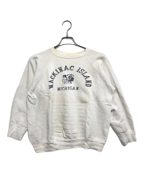 VINTAGE（ヴィンテージ）VINTAGE (ヴィンテージ) 染込み三段プリントスウェット ホワイト サイズ:表記なしの古着・服飾アイテム