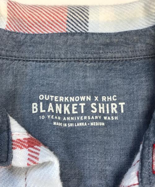 RHC Ron Herman（アールエイチシー ロンハーマン）RHC Ron Herman (アールエイチシー ロンハーマン) OUTERKNOWN (アウターノーン) 10 Years Washed Blanket Shirt レッド サイズ:Ｍの古着・服飾アイテム