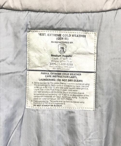 BAF（ブルックリンアームドフォース）BAF (ブルックリンアームドフォース) PCU GEN III EXTREME COLD WEATHER VEST グレー サイズ:Mの古着・服飾アイテム