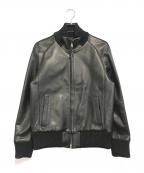 Y2 LEATHERワイツーレザー）の古着「STEER OIL RIB JACKET」｜ブラック