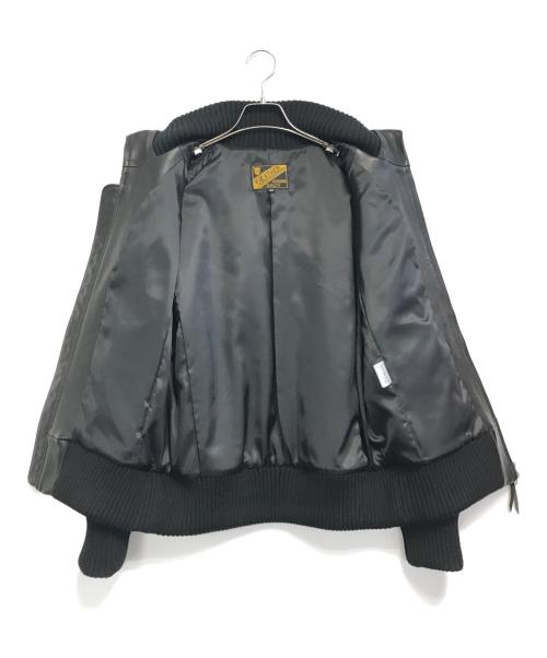 Y2 LEATHER（ワイツーレザー）Y2 LEATHER (ワイツーレザー) STEER OIL RIB JACKET ブラック サイズ:42の古着・服飾アイテム