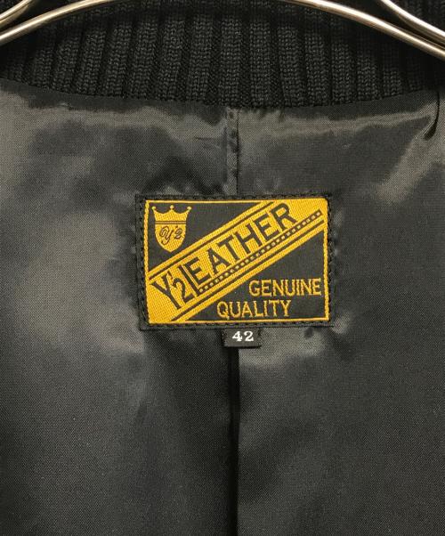 Y2 LEATHER（ワイツーレザー）Y2 LEATHER (ワイツーレザー) STEER OIL RIB JACKET ブラック サイズ:42の古着・服飾アイテム
