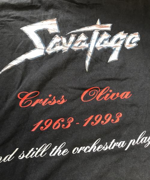 バンドTシャツ（バンドTシャツ）バンドTシャツ (バンドTシャツ) SAVATAGE(サヴァタージ) バンドTシャツ ブラック サイズ:Lの古着・服飾アイテム