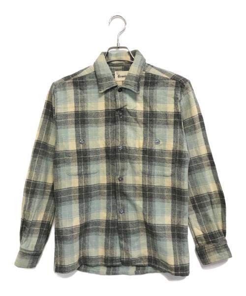 BREWSTAER（ブリュスター）BREWSTAER (ブリュスター) オンブレチェックウールシャツ ブルー サイズ:Mの古着・服飾アイテム