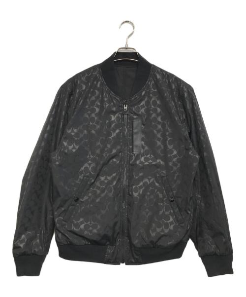 COACH（コーチ）COACH (コーチ) シグネチャー リバーシブル MA-1 ジャケット ブラック サイズ:表記なしの古着・服飾アイテム
