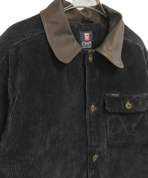 CHAPS RALPH LAUREN（チャップス ラルフローレン）CHAPS RALPH LAUREN (チャップス ラルフローレン) 襟レザーコーデュロイジャケット ブラック サイズ:Mの古着・服飾アイテム