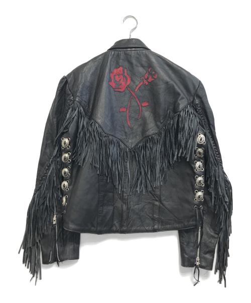 DIAMOND（ダイアモンドサプライ）DIAMOND (ダイアモンドサプライ) フリンジレザージャケット ブラック サイズ:20の古着・服飾アイテム