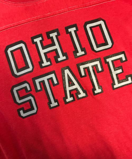 Champion（チャンピオン）Champion (チャンピオン) フットボールTシャツ レッド サイズ:MEDIUMの古着・服飾アイテム