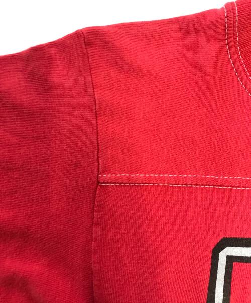 Champion（チャンピオン）Champion (チャンピオン) フットボールTシャツ レッド サイズ:MEDIUMの古着・服飾アイテム