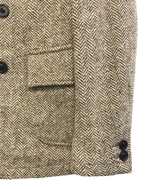 UNUSED（アンユーズド）UNUSED (アンユーズド) ツイードヘリンボーンウール2Bダブルジャケット ブラウン サイズ:2の古着・服飾アイテム