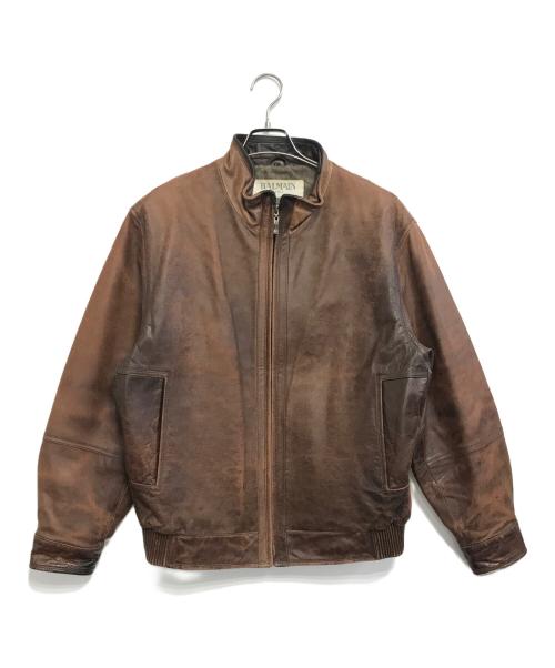 BALMAIN（バルマン）BALMAIN (バルマン) レザージャケット ベージュ サイズ:Lの古着・服飾アイテム