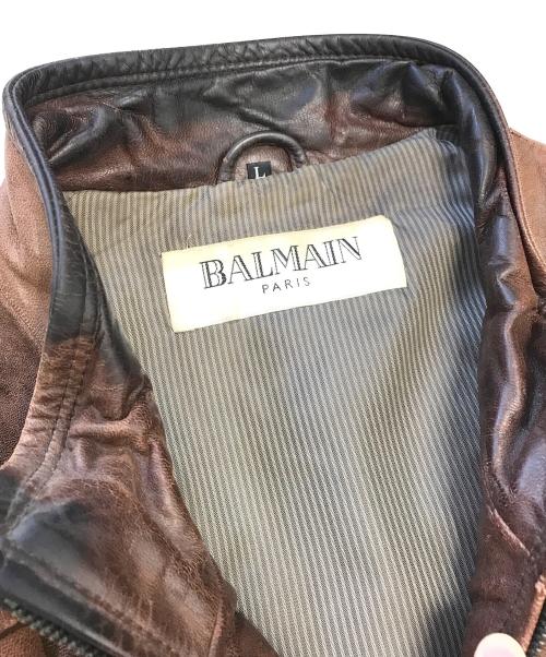 BALMAIN（バルマン）BALMAIN (バルマン) レザージャケット ベージュ サイズ:Lの古着・服飾アイテム