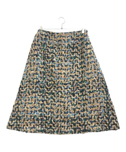 Maison Margiela（メゾンマルジェラ）Maison Margiela (メゾンマルジェラ) ウールカシミヤ切替スカート マルチカラー サイズ:40 未使用品の古着・服飾アイテム