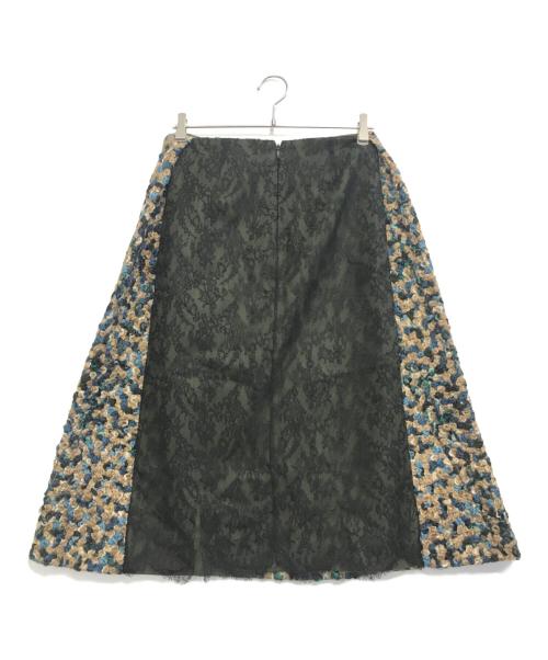 Maison Margiela（メゾンマルジェラ）Maison Margiela (メゾンマルジェラ) ウールカシミヤ切替スカート マルチカラー サイズ:40 未使用品の古着・服飾アイテム