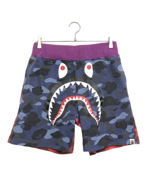 A BATHING APE（アベイシングエイプ）A BATHING APE (ア ベイシング エイプ) クレイジー カモ シャーク スウェットショーツ オレンジ サイズ:Sの古着・服飾アイテム
