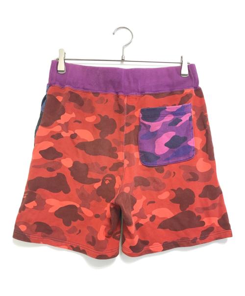 A BATHING APE（アベイシングエイプ）A BATHING APE (ア ベイシング エイプ) クレイジー カモ シャーク スウェットショーツ オレンジ サイズ:Sの古着・服飾アイテム