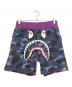 A BATHING APE（ア ベイシング エイプ）の古着「クレイジー カモ シャーク スウェットショーツ」｜オレンジ