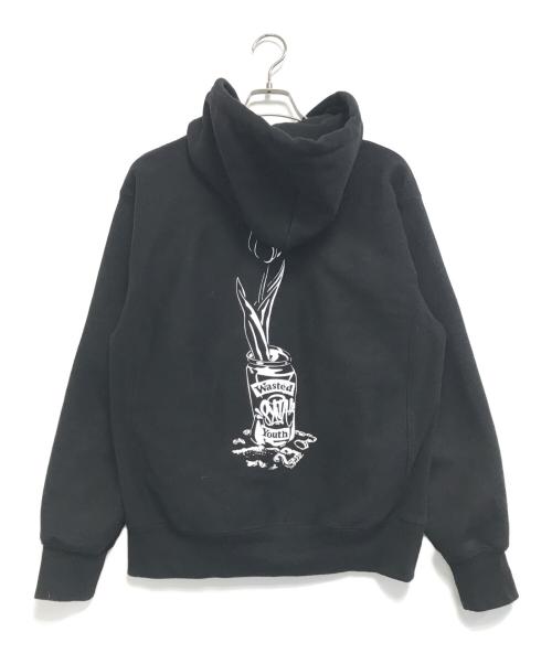WASTED YOUTH（ウェイステッドユース）WASTED YOUTH (ウエステッド ユース) SYNA WORLD (シナワールド) ジップパーカー ブラック サイズ:MEDIUMの古着・服飾アイテム