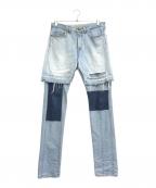 MIHARA YASUHIROミハラヤスヒロ）の古着「ドッキングレイヤード デニムパンツ」｜インディゴ