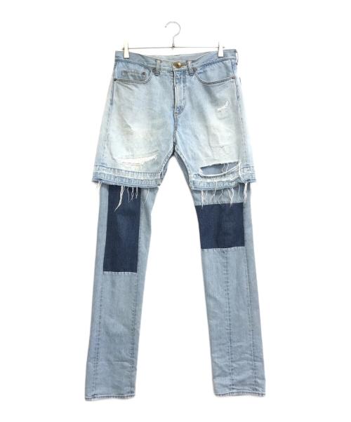 MIHARA YASUHIRO（ミハラヤスヒロ）MIHARA YASUHIRO (ミハラヤスヒロ) ドッキングレイヤード デニムパンツ インディゴ サイズ:46の古着・服飾アイテム