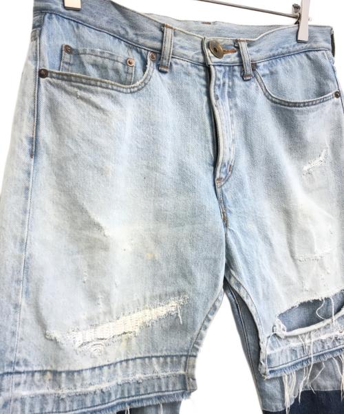 MIHARA YASUHIRO（ミハラヤスヒロ）MIHARA YASUHIRO (ミハラヤスヒロ) ドッキングレイヤード デニムパンツ インディゴ サイズ:46の古着・服飾アイテム