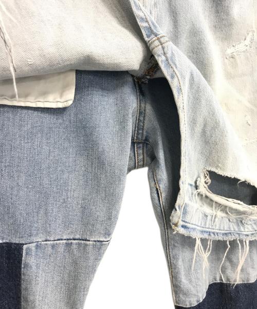 MIHARA YASUHIRO（ミハラヤスヒロ）MIHARA YASUHIRO (ミハラヤスヒロ) ドッキングレイヤード デニムパンツ インディゴ サイズ:46の古着・服飾アイテム