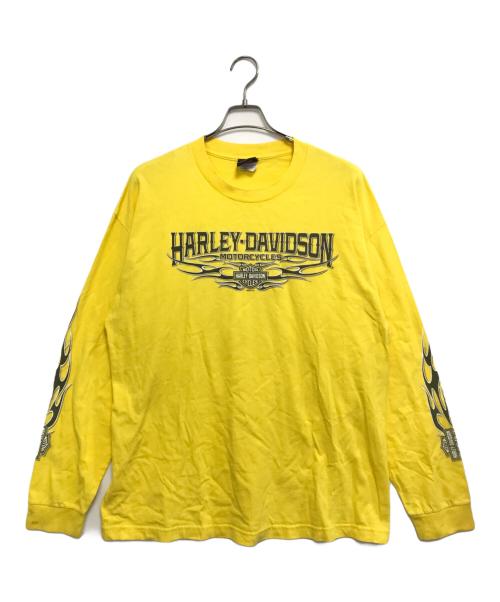 HARLEY-DAVIDSON（ハーレーダビッドソン）HARLEY-DAVIDSON (ハーレーダビッドソン) 00s HARLEY-DAVIDSON(ハーレーダビッドソン) カットソー イエロー サイズ:XLの古着・服飾アイテム