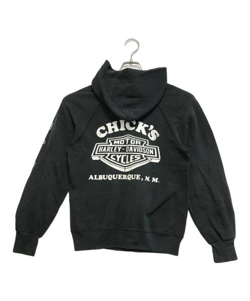 HARLEY-DAVIDSON（ハーレーダビッドソン）HARLEY-DAVIDSON (ハーレーダビッドソン) 袖プリントラグランパーカー ブラック サイズ:Sの古着・服飾アイテム