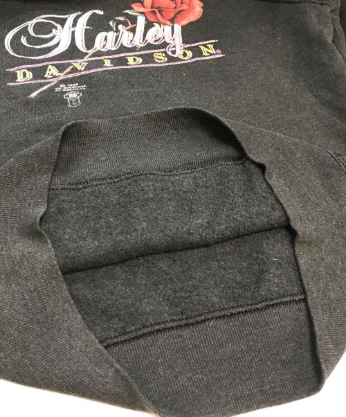 HARLEY-DAVIDSON（ハーレーダビッドソン）HARLEY-DAVIDSON (ハーレーダビッドソン) 袖プリントラグランパーカー ブラック サイズ:Sの古着・服飾アイテム