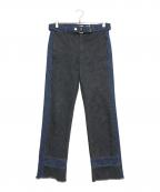 CULLNIクルニ）の古着「Side Line Straight Denim」｜ブラック×ブルー