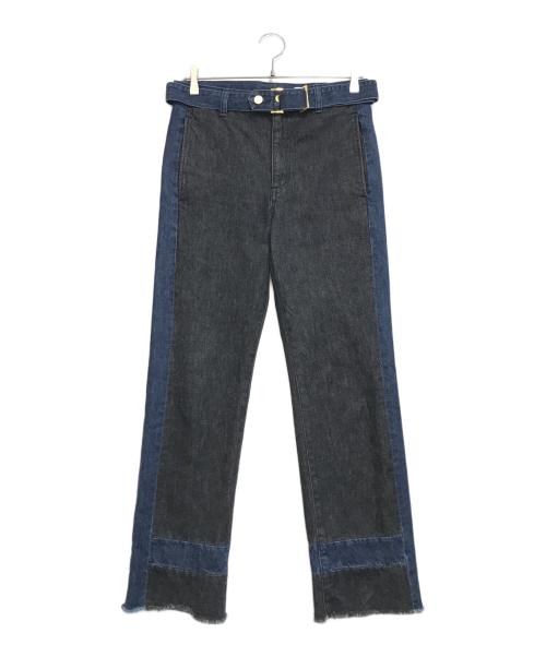 CULLNI（クルニ）CULLNI (クルニ) Side Line Straight Denim ブラック×ブルー サイズ:1の古着・服飾アイテム