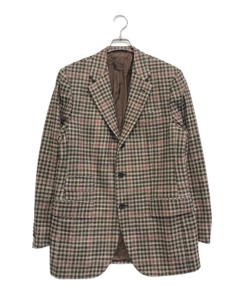CARUSO（カルーゾ）CARUSO (カルーゾ) 3Bツイードテーラードジャケット ブラウン サイズ:50/8Rの古着・服飾アイテム