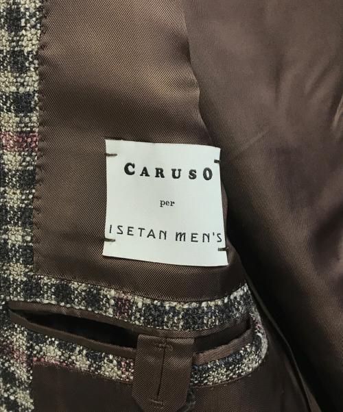 CARUSO（カルーゾ）CARUSO (カルーゾ) 3Bツイードテーラードジャケット ブラウン サイズ:50/8Rの古着・服飾アイテム