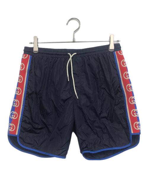 GUCCI（グッチ）GUCCI (グッチ) インターロッキングＧ ナイロンハーフパンツ ネイビー サイズ:SIZE 46の古着・服飾アイテム