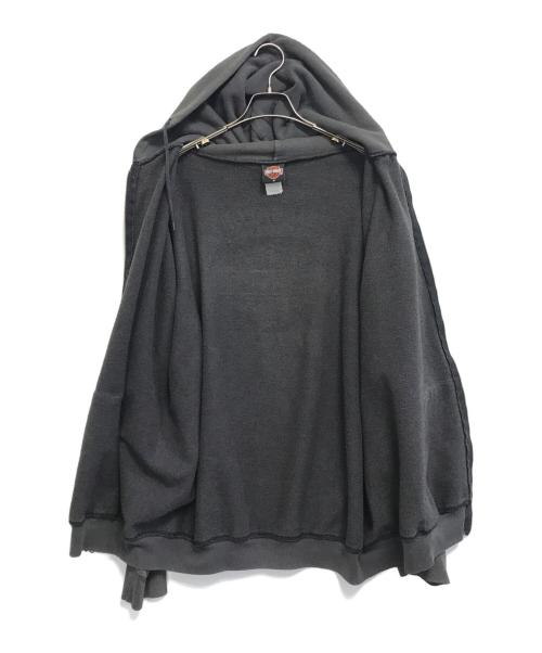 HARLEY-DAVIDSON（ハーレーダビッドソン）HARLEY-DAVIDSON (ハーレーダビッドソン) ファイヤープリント ジップパーカー ブラック サイズ:XLの古着・服飾アイテム