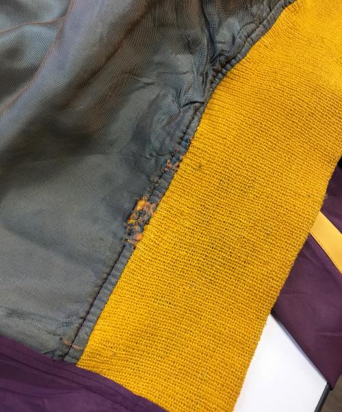 VINTAGE（ヴィンテージ）VINTAGE (ヴィンテージ) 襟付きサテンスタジャン パープル サイズ:表記なしの古着・服飾アイテム