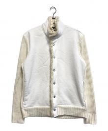 ARMANI EXCHANGE（アルマーニ エクスチェンジ）の古着「レイヤードニットジャケット」｜ベージュ