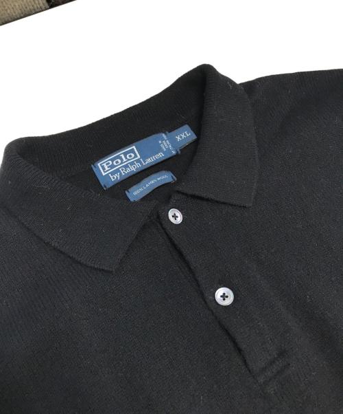 POLO RALPH LAUREN（ポロ・ラルフローレン）POLO RALPH LAUREN (ポロ・ラルフローレン) ニットポロシャツ ブラック サイズ:XXLの古着・服飾アイテム