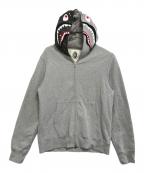 A BATHING APE×stussyア ベイシング エイプ×ステューシー）の古着「シャークパーカー」｜グレー