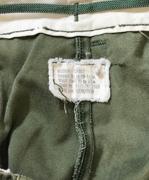 VINTAGE MILITARY（ヴィンテージ ミリタリー）VINTAGE MILITARY (ヴィンテージ ミリタリー) US ARMY Ｍ-65カーゴパンツ グリーン サイズ:MEDIUM-SHORTの古着・服飾アイテム