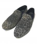 JIMMY CHOOジミーチュウ）の古着「レオパード柄スリッポン」｜グレー