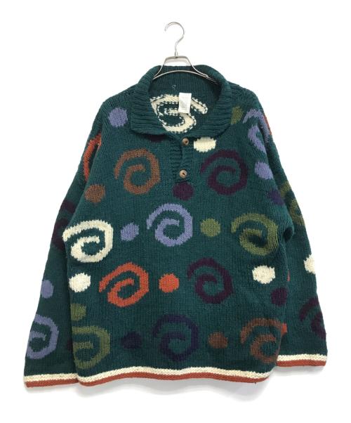 VINTAGE（ヴィンテージ）VINTAGE (ヴィンテージ) エクアドルニット グリーン サイズ:表記なしの古着・服飾アイテム