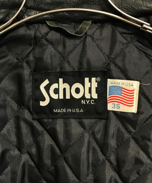 Schott（ショット）Schott (ショット) レザージャケット ブラック サイズ:36の古着・服飾アイテム