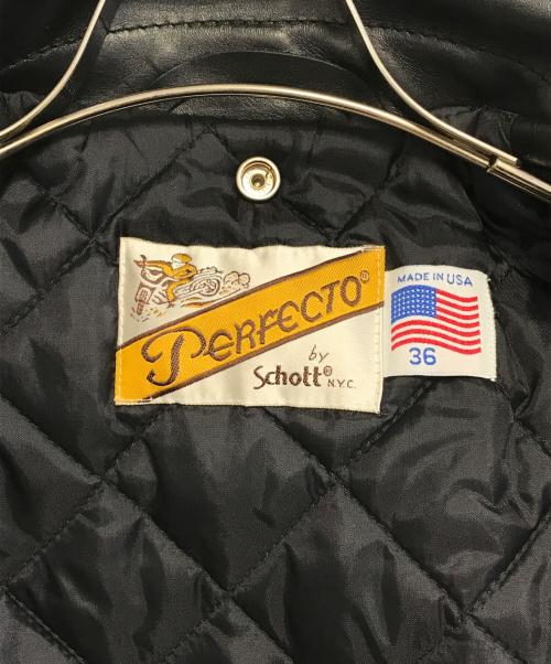 Schott（ショット）Schott (ショット) ダブルライダースジャケット ブラック サイズ:36の古着・服飾アイテム