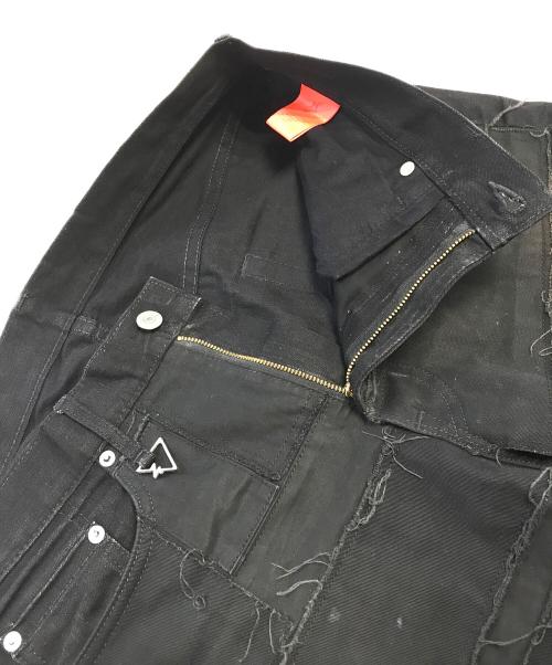 whiz limited（ウィズリミテッド）whiz limited (ウィズリミテッド) パッチワークデニムパンツ ブラック サイズ:Lの古着・服飾アイテム